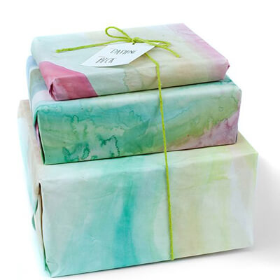 Water Color Gift Wrapping Ideas