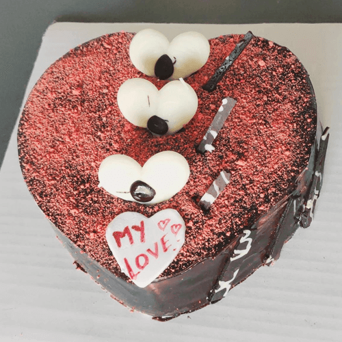 Dark chocolate Heart shaped cake